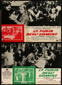 9h1308 GERMINAL group of 6 Italian 18x27 pbustas 1963 Jean Sorel, Berthe Granval, Emile Zola's novel