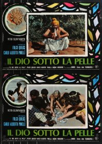 9h1165 GOD UNDER THE SKIN group of 10 Italian 18x26 pbustas 1974 Carlo Alberto Pinelli & Quilici!