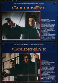 9h1226 GOLDENEYE group of 8 Italian 18x25 pbustas 1996 Pierce Brosnan as Bond, Scorupco, Janssen!