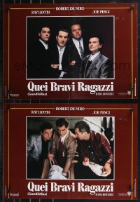 9h1227 GOODFELLAS group of 8 Italian 18x25 pbustas 1990 Robert De Niro, Joe Pesci, Liotta, Scorsese!