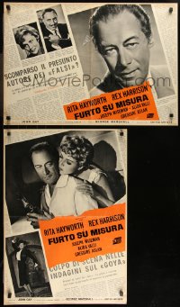 9h1274 HAPPY THIEVES group of 7 Italian 19x26 pbustas 1962 images of Rita Hayworth & Rex Harrison!