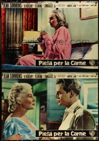 9h1275 HOME BEFORE DARK group of 7 Italian 19x27 pbustas 1959 Simmons is a wife on rim of insanity!