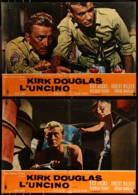 9h1167 HOOK group of 10 Italian 19x27 pbustas 1963 Kirk Douglas, Nick Adams & Walker in Korean War!
