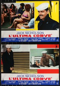 9h1196 LAST DETAIL group of 9 Italian 18x26 pbustas 1974 foul-mouthed Navy sailor Jack Nicholson!