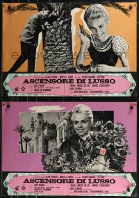 9h1236 LE PETIT GARCON DE L'ASCENSEUR group of 8 Italian 19x27 pbustas 1964 Alain Dekock, Mireille Negre!