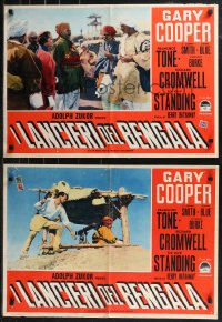 9h1279 LIVES OF A BENGAL LANCER group of 7 Italian 19x27 pbustas R1957 Gary Cooper & Burke!