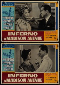 9h1360 MADISON AVENUE group of 4 Italian 20x28 pbustas 1961 Andrews wants Parker to be nice to him!