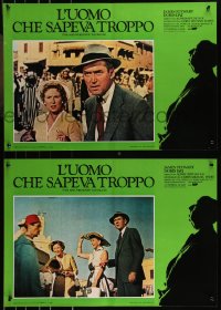9h1315 MAN WHO KNEW TOO MUCH group of 6 Italian 18x26 pbustas R1983 Hitchcock, James Stewart & Day!