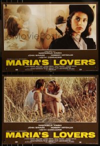 9h1361 MARIA'S LOVERS group of 4 Italian 19x26 pbustas 1984 Nastassja Kinski, Mitchum, & John Savage!