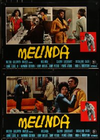 9h1172 MELINDA group of 10 Italian 18x26 pbustas 1973 Vonetta McGee, YOUR kind of black film!
