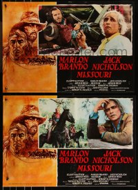 9h1317 MISSOURI BREAKS group of 6 Italian 18x26 pbustas 1976 Marlon Brando & Jack Nicholson!
