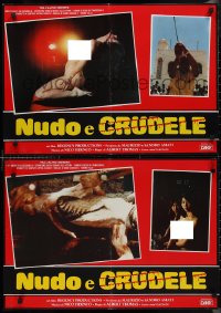 9h1319 NAKED & CRUEL group of 6 Italian 19x27 pbustas 1984 Bitto Albertini's Nudo e crudele, wild!