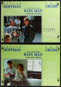 9h1283 RAIN MAN group of 7 Italian 18x26 pbustas 1989 Tom Cruise & autistic Dustin Hoffman, Levinson!
