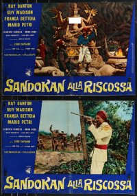 9h1178 SANDOKAN FIGHTS BACK group of 10 Italian 19x27 pbustas 1964 Bettoia, Ray Danton in title role!