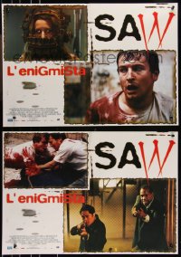 9h1363 SAW group of 4 Italian 19x27 pbustas 2004 Cary Elwes, Danny Glover, Monica Potter, gory!