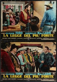 9h1181 SHEEPMAN group of 10 Italian 19x27 pbustas 1958 cowboy Glenn Ford, MacLaine, Leslie Nielsen!