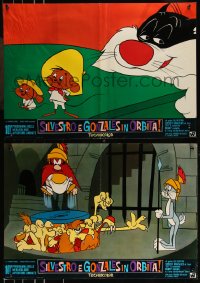 9h1182 SILVESTRO E GONZALES IN ORBITA! group of 10 Italian 19x27 pbustas 1967 Looney Tunes