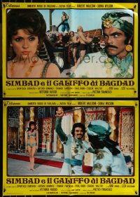 9h1141 SINBAD & THE CALIPH OF BAGHDAD group of 12 Italian 18x24 pbustas 1973 Robert Malcom & Wilson!