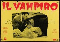 9h1400 VAMPIRE Italian 19x27 pbusta 1959 John Beal, it claws, it drains blood, different!