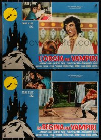 9h1259 VAMPIRE CIRCUS group of 8 Italian 18x26 pbustas 1973 Hammer horror, soak up all the blood!