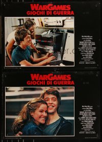 9h1261 WARGAMES group of 8 Italian 18x26 pbustas 1983 Broderick plays video games to start WWIII!