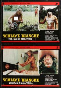 9h1334 WHITE SLAVE group of 6 Italian 19x26 pbustas 1985 Schiave bianche: violenza in Amazzonia!