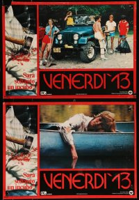 9h1128 FRIDAY THE 13th group of 8 Italian 13x18 pbustas 1980 images from the slasher horror classic!