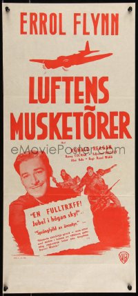 9h0030 DESPERATE JOURNEY Swedish stolpe 1948 Errol Flynn & Ronald Reagan crash-land in Germany!