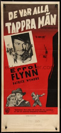 9h0038 ROCKY MOUNTAIN Swedish stolpe 1951 different images of Errol Flynn & Patrice Wymore, rare!