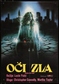 9h0150 EYE OF THE EVIL DEAD Yugoslavian 19x27 1982 Fulci's Manhattan Baby, female ghoul by Sciotti!