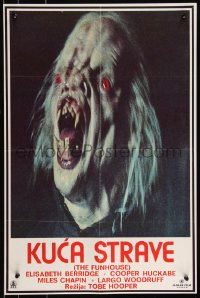 9h0157 FUNHOUSE Yugoslavian 18x27 1981 Tobe Hooper, wild different carnival clown horror image!