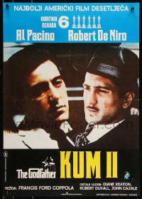 9h0161 GODFATHER PART II Yugoslavian 19x27 R1980s Al Pacino in Francis Ford Coppola classic sequel!