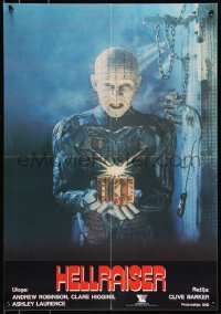 9h0165 HELLRAISER Yugoslavian 19x27 1987 Clive Barker horror, Pinhead will tear your soul apart!