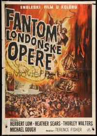 9h0184 PHANTOM OF THE OPERA Yugoslavian 20x28 1962 Hammer horror, Herbert Lom, art by Reynold Brown!