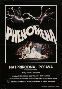 9h0185 PHENOMENA Yugoslavian 19x27 1985 Argento, art of Jennifer Connelly with butterfly by Sciotti!
