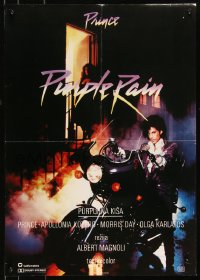 9h0188 PURPLE RAIN Yugoslavian 19x27 1985 great image of Prince riding motorcycle, in his first motion picture!