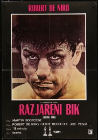 9h0190 RAGING BULL Yugoslavian 19x27 1981 Martin Scorsese, Kunio Hagio art of boxer Robert De Niro!