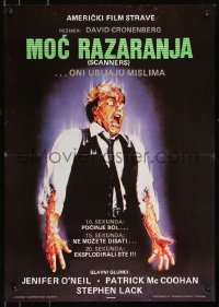 9h0195 SCANNERS Yugoslavian 19x27 1981 Cronenberg, in 20 seconds your head explodes, art by Joann!