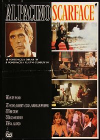 9h0196 SCARFACE Yugoslavian 19x27 1984 Al Pacino, Michelle Pfeiffer, Brian De Palma, Oliver Stone