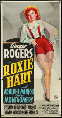 9j0017 ROXIE HART 3sh 1942 great full-length art of sexy Ginger Rogers from Chicago, ultra rare!