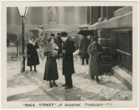 9j1209 BACK STREET 8x10.25 still 1932 Irene Dunne & John Boles chatting in the snow!