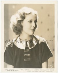 9j1225 BORN TO BE BAD 8x10.25 still 1934 angelic portrait of beautiful Loretta Young in cool dress!
