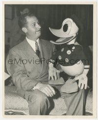 9j1253 CLARENCE NASH 8x10 still 1930s the original voice of Disney's Donald Duck, holding doll!