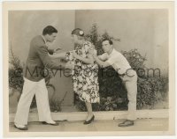 9j1299 FLYING HIGH candid 8x10.25 still 1931 Charlotte Greenwood w/visitors Buster Keaton & Stribling!