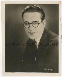 9j1335 HAROLD LLOYD 8.25x10 still 1920s head & shoulders smiling portrait wearing trademark glasses!
