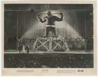 9j1364 KING KONG 8x10.25 still R1952 best image of giant ape chained on stage by huge crowd!