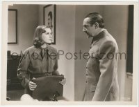 9j1418 NINOTCHKA 8x10 still 1939 close up of creepy Bela Lugosi glaring at pretty Greta Garbo!