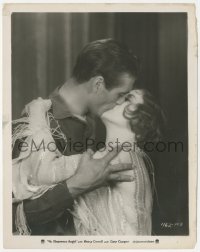 9j1475 SHOPWORN ANGEL 8x10.25 still 1928 best c/u of young Gary Cooper & Nancy Carroll kissing!