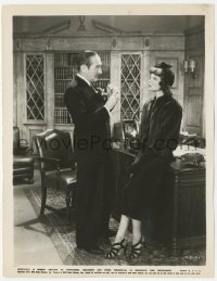 9j1495 STAGE DOOR 8x10.25 still 1937 full-length Katharine Hepburn staring at Adolphe Menjou!
