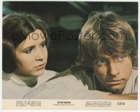 9j1178 STAR WARS 8x10 mini LC 1977 best close up of Carrie Fisher & Mark Hamill as Leia & Luke!
